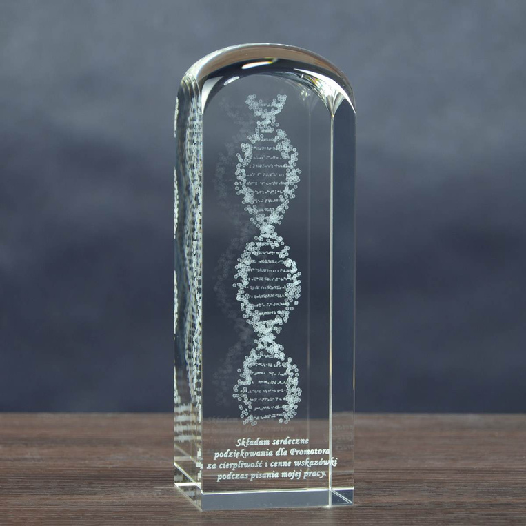 Kwas DNA na prezent DLA NAUCZYCIELA - statuetka 3D