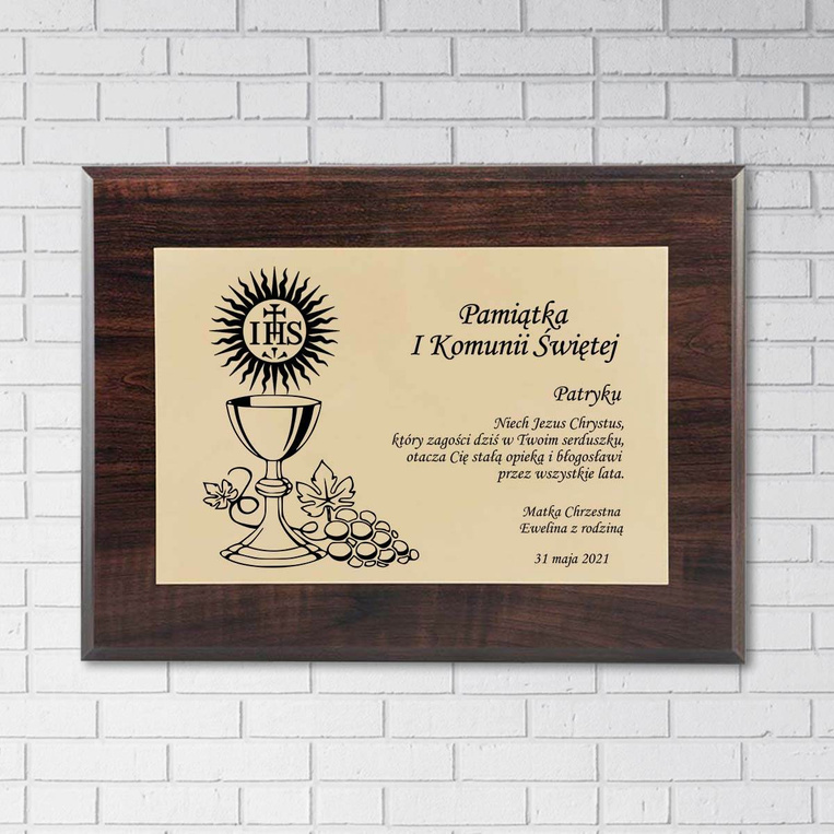 DYPLOM - Elegancka Pamiątka I Komunii Świętej do powieszenia na ścianę