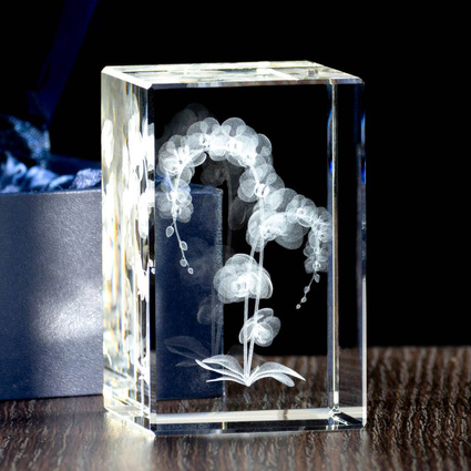 STORCZYK 3D Personalizowana kryształowa statuetka PREZENT DLA NIEJ