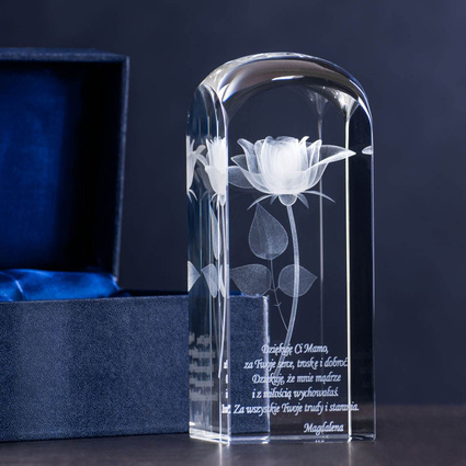 Piękny kwiat dla Mamy. Róża 3D - wieczny kwiat PREZENT Z DEDYKACJĄ