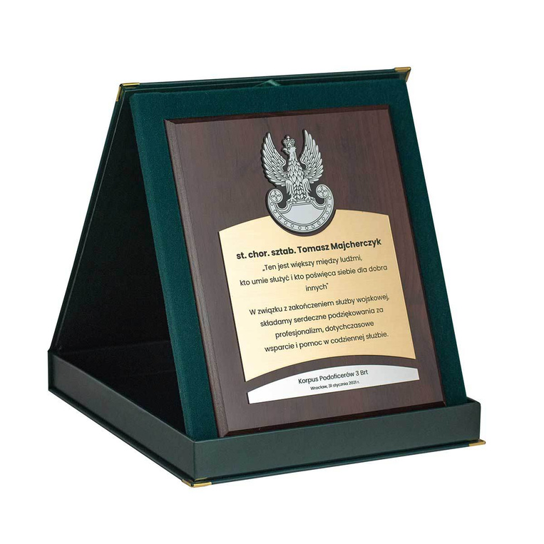 Dyplom grawerowany dla wojska 203x254 mm - służby mundurowe PODZIĘKOWANIA