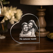 Fotokryształ - prezent na imieniny urodziny, zdjęcie w szklanym sercu