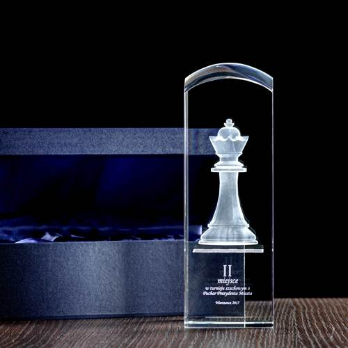 Nagroda za zdobycie II miejsca, pionek 3D w krysztale