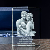 Ślubne podziękowania dla rodziców 3D, komplet 2 szt. z dedykacją