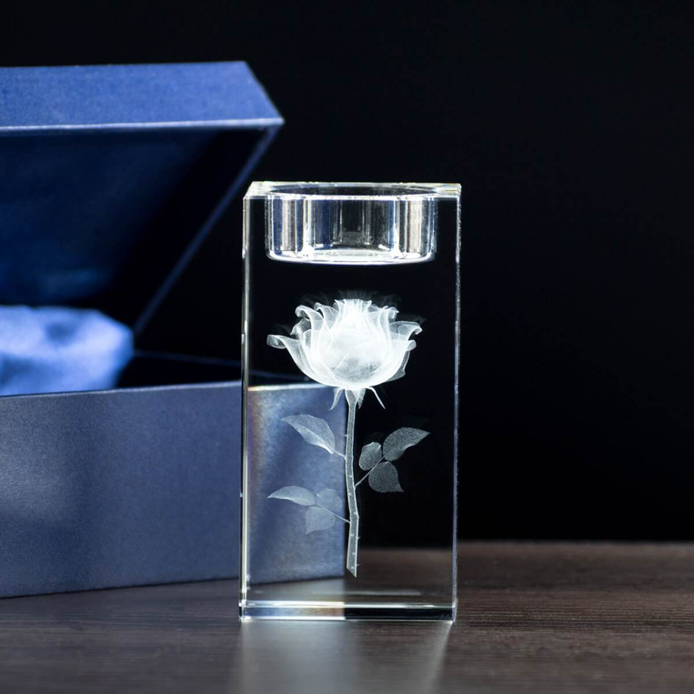 Personalizowany świecznik z róż 3D na urodziny, imieniny.