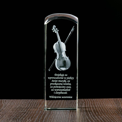 Podziękowania dla nauczyciela muzyki - SKRZYPCE 2D z indywidualną dedykacją