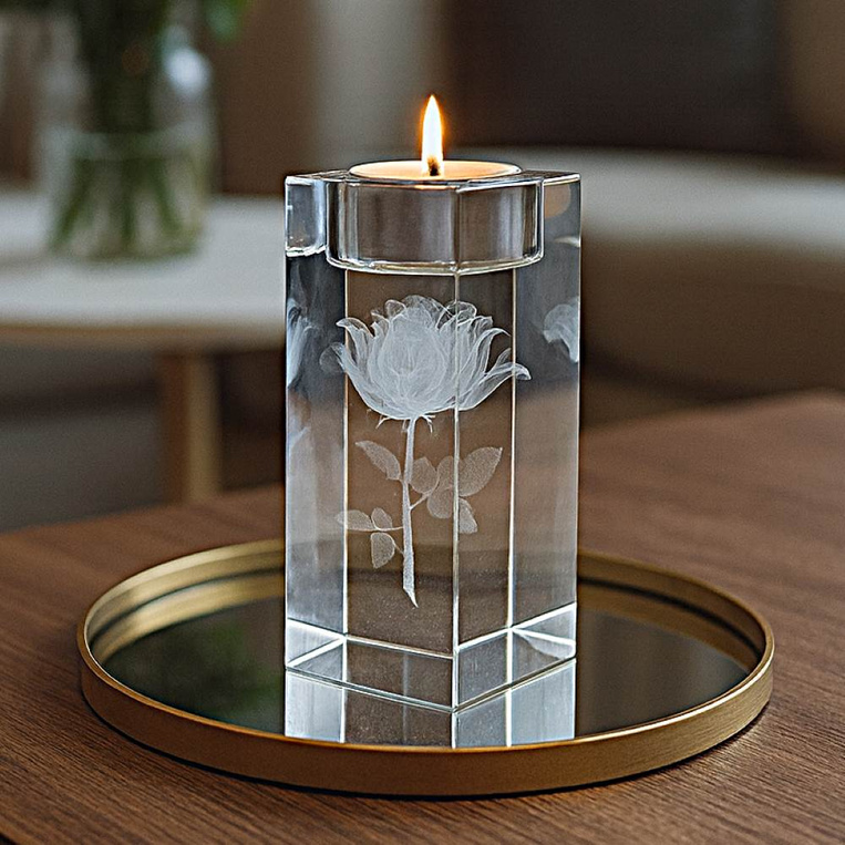 Personalizowany świecznik z róż 3D na urodziny, imieniny.