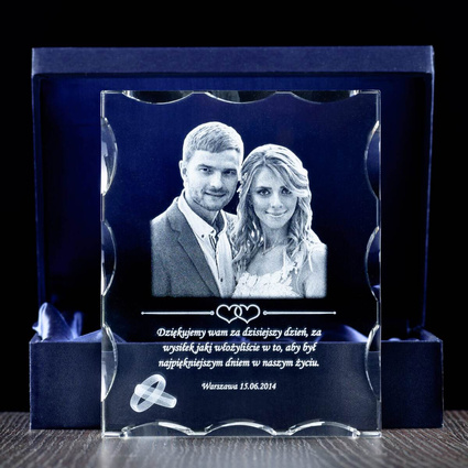 Ślubne podziękowania dla rodziców, zdjęcie 2D nowożeńców. Etui w zestwie