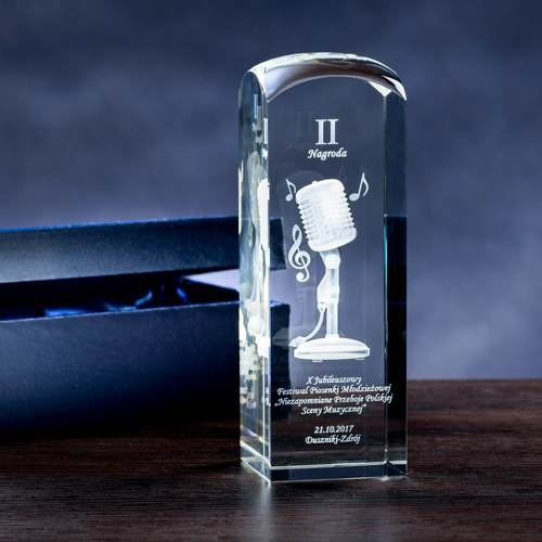 Statuetka dla muzyka - mikrofon 3D, średnia statuetka 190x65x65 mm