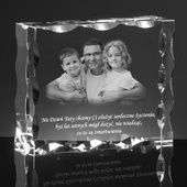 Prezent dla taty - zdjęcie 2D wygrawerowane w ozdobnej statuetce
