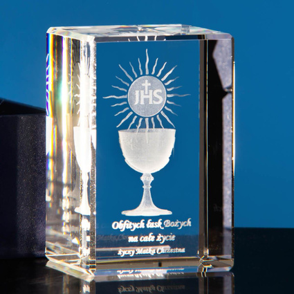 Pamiątka Pierwszej Komunii Świętej - Grawer 3D w małej statuetce