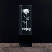 Personalizowana duża statuetka z grawerowaną Różą 3D