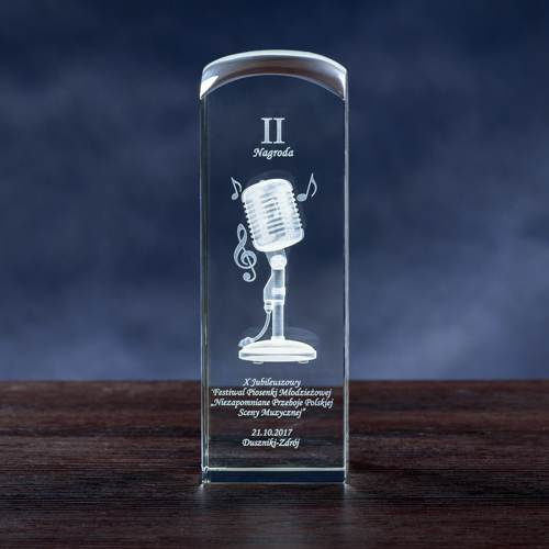 Statuetka dla muzyka - mikrofon 3D, średnia statuetka 190x65x65 mm