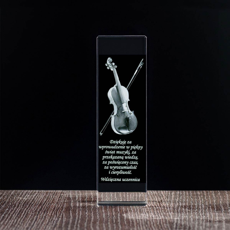 Statuetka 2D dla nauczyciela instruktora gry na skrzypcach - podziękowanie