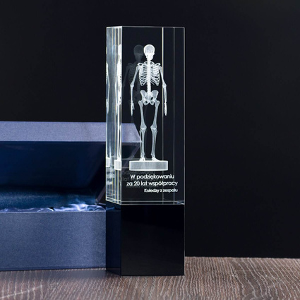 Szkielet 3D z personalizacją. STATUETKA DLA LEKARZA pracownika służby zdrowia