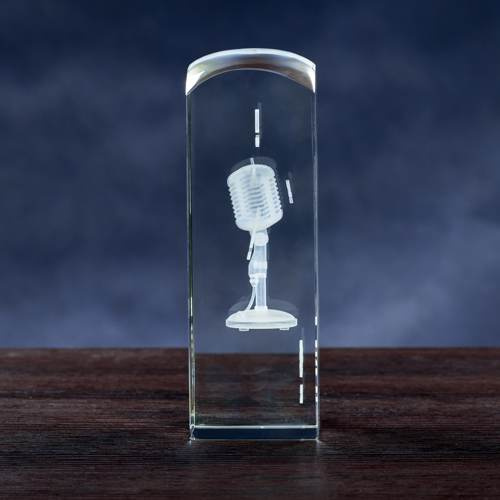 Statuetka dla muzyka - mikrofon 3D, średnia statuetka 190x65x65 mm