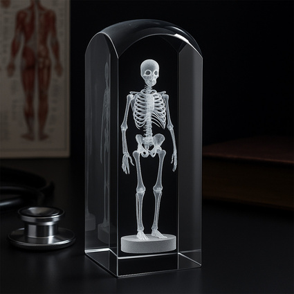 Szkielet 3D - statuetka na prezent dla lekarza w dużej statuetce 19x6,5x6,5 cm