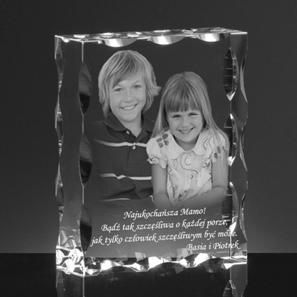 FOTOPREZENT 2D dla Mamy, duży kryształ na Dzień Matki imieniny urodziny