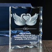 Podziękowania dla rodziców - Zakochane łabędzie statuetka z grawerem