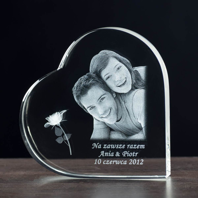 Prezent ze zdjęciem 3D w dużym sercu na Ślub zamiast kwiatów Pamiątka
