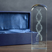 Kwas DNA w statuetce dla lekarza, biologa z możliwością personalizacji