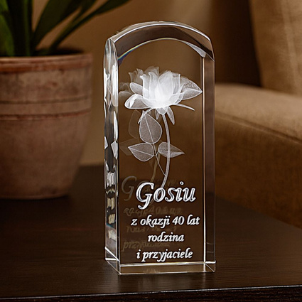 RÓŻA 3D z indywidualną dedykacją na Prezent na urodziny i imieniny