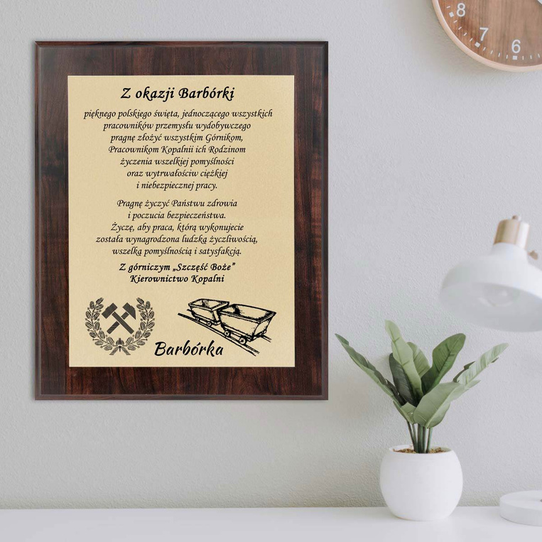 Dyplom 305x381 mm DLA GÓRNIKA z okazji barbórki - personalizowany prezent