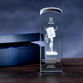 Statuetka dla muzyka - mikrofon 3D, średnia statuetka 190x65x65 mm