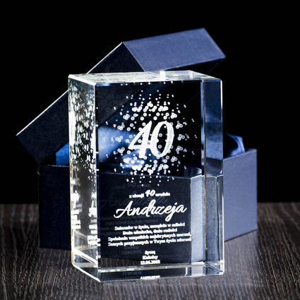 Urodziny w bąbelkach - Statuetka z dedykacją na 40 urodziny