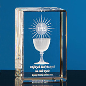 Pamiątka Pierwszej Komunii Świętej - Grawer 3D w małej statuetce