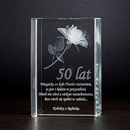 Róża 3D dla wychowawcy - Duża statuetka z Twoją personalizacją