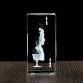 Prostopadłościan kryształowy 3D 80×120×60 mm – Pamiątka I Komunii Świętej z dedykacją