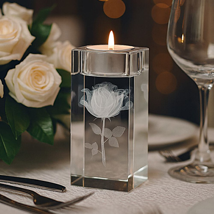 Personalizowany świecznik z róż 3D na urodziny, imieniny.