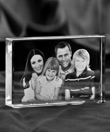 Zdjęcie rodzinne 2D w szkle, statuetka Płyta płaska