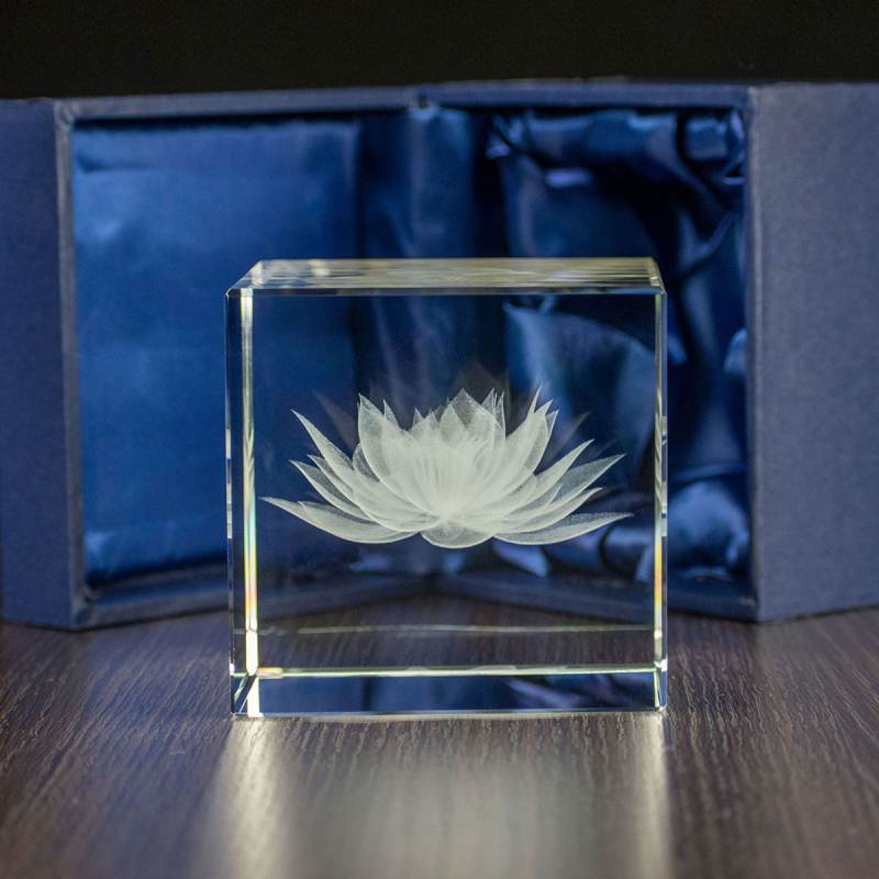 Kwiaty Lili w krysztale 3D