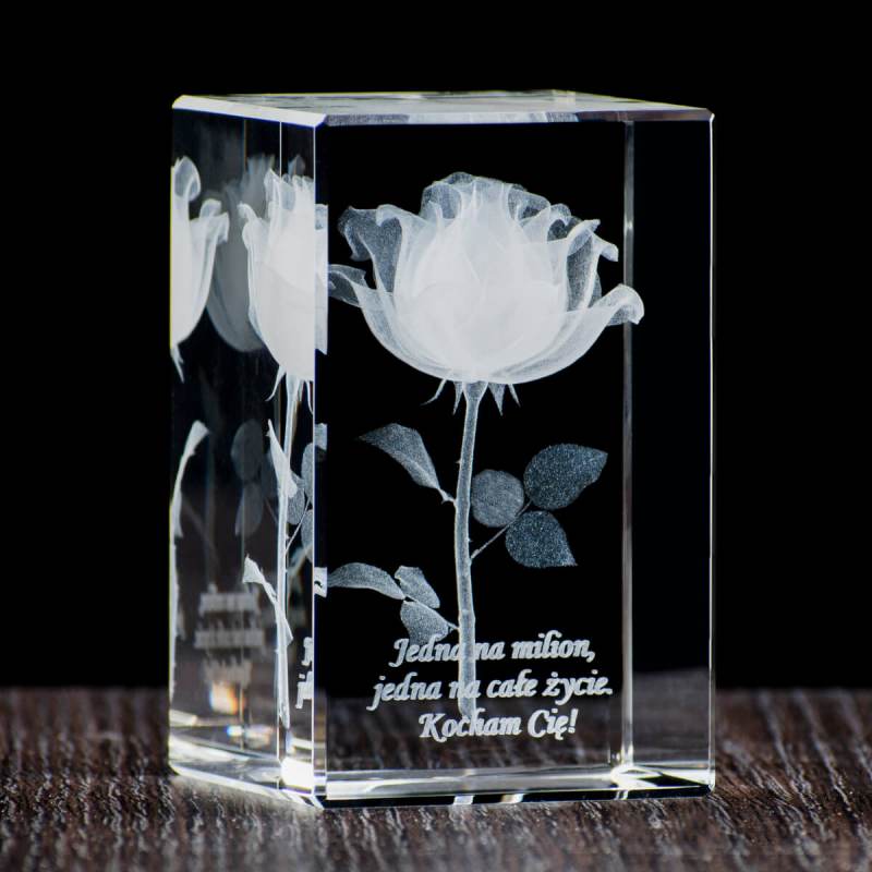 Promocyjny kryształ róża 3D Kocham CIe mamo